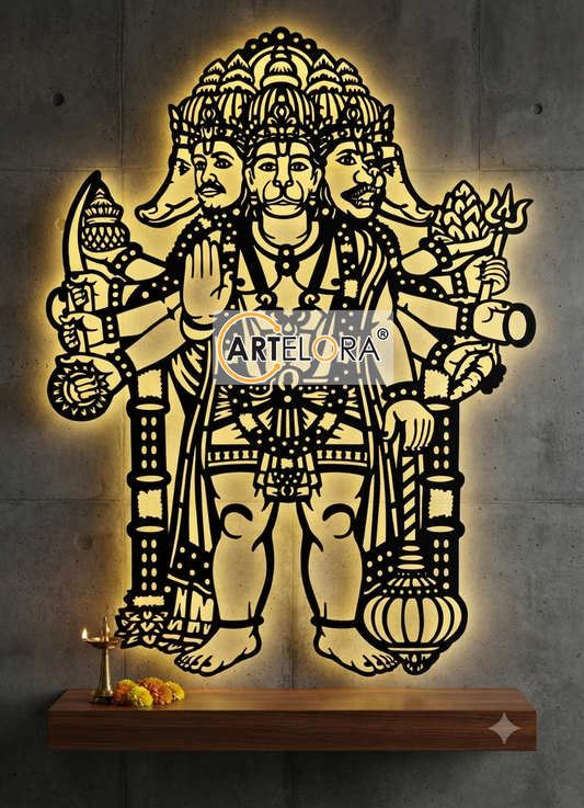 2D Modern Art Panchamukhi Anjaneya Swamy (Hanuman)