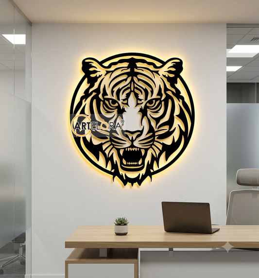 2D Modern Art Tiger Face