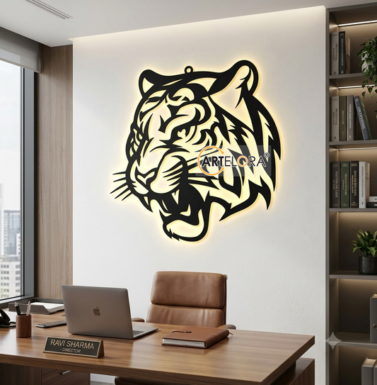 2D Modern Art Tiger Face