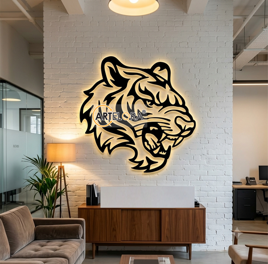 2D Modern Art Tiger Face