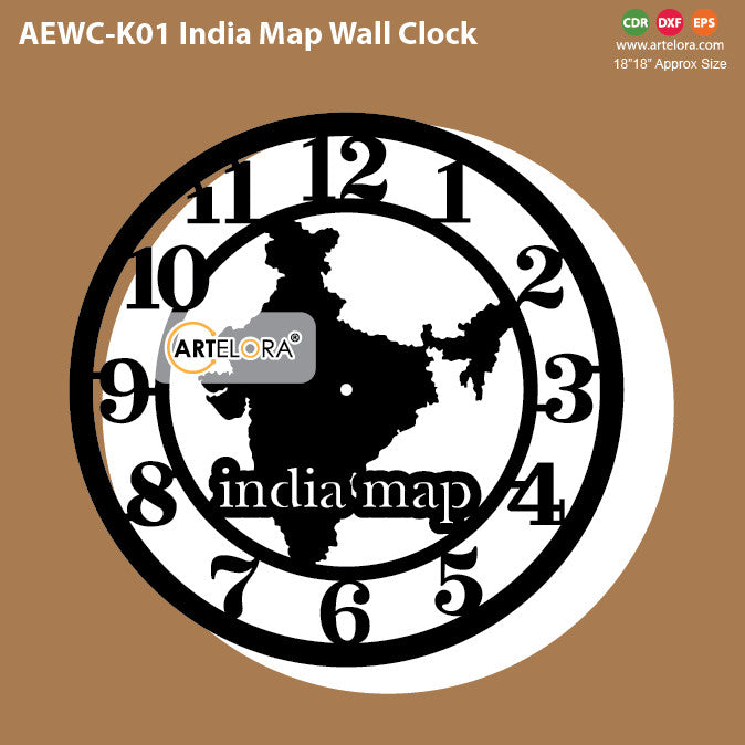 Wall Clock India Map – ArtElora