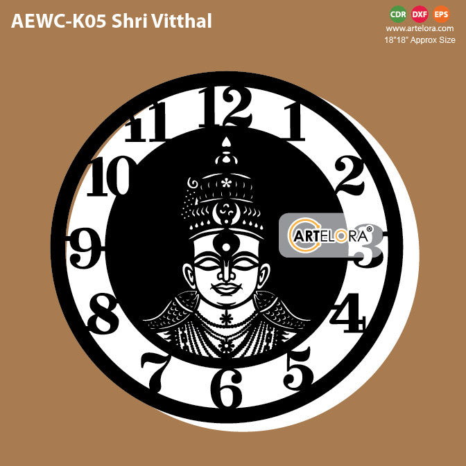 Wall Clock Shri Vitthal – ArtElora