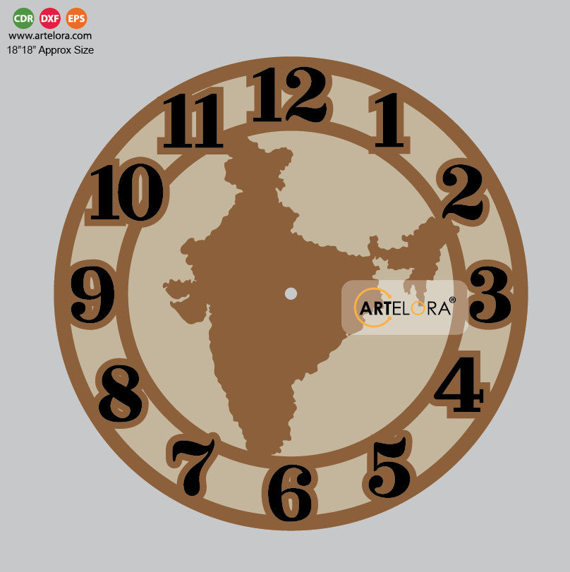 Wall Clock India Map