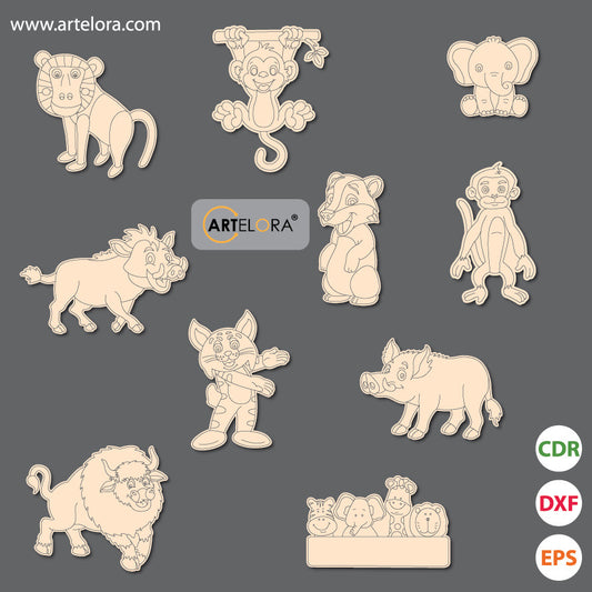 Pre Marked Base Design Animal Cartoon Drawing