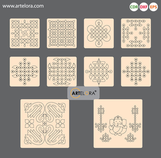Pre Marked Base Design Muggulu Rangoli
