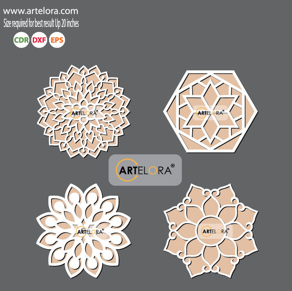 Pre Marked Base Design Flower Rangoli Laser Cutting – ArtElora