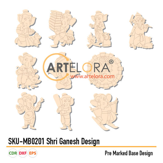 Pre Marked Base Design Shri Ganesh Design