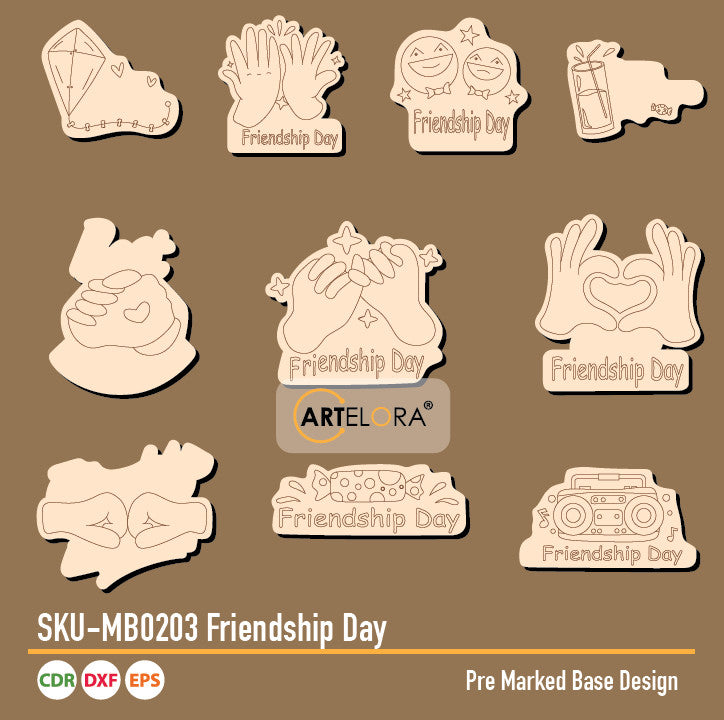 SKU-MB0203 Friendship Day Pre Marked Base Design