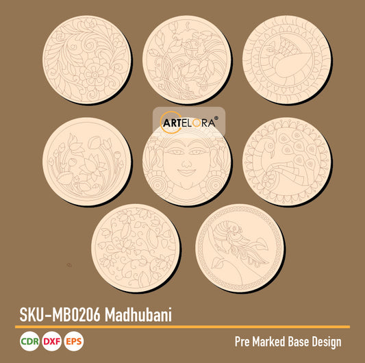 SKU-MB0206 Madhubani (Pre Marked Base Design)