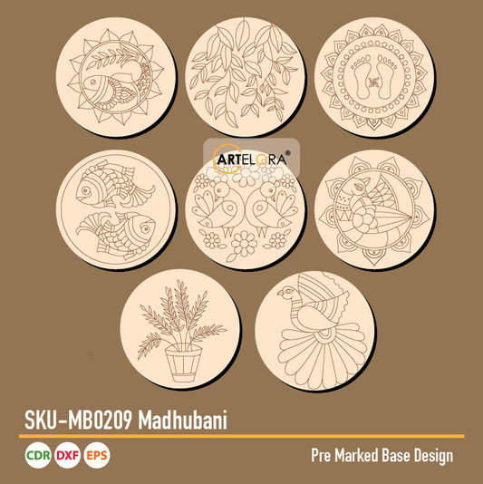 SKU-MB0209 Madhubani (Pre Marked Base Design)