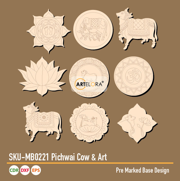 SKU-MB0221 Pichwai Cow & Art (Pre Marked Base Design)