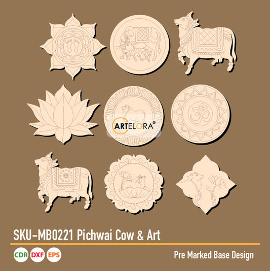 SKU-MB0221 Pichwai Cow & Art (Pre Marked Base Design)