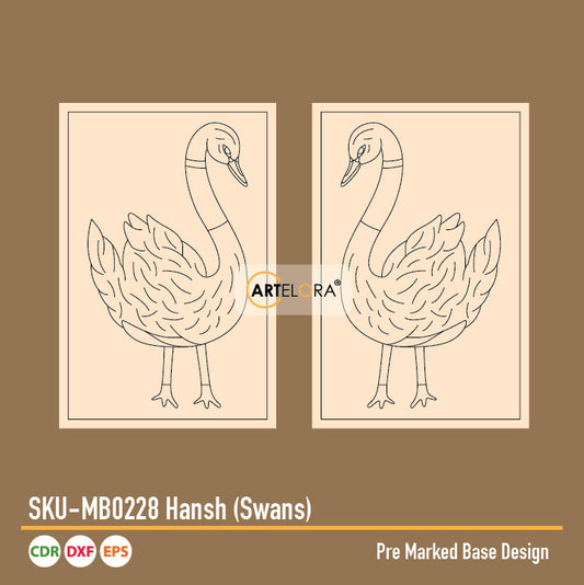 Pre Marked Base Design Pichwai Hansh (Swans)