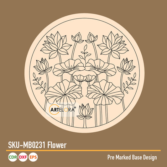 Pre Marked Base Design Pichwai Flower