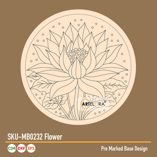 Pre Marked Base Design Pichwai  Flower