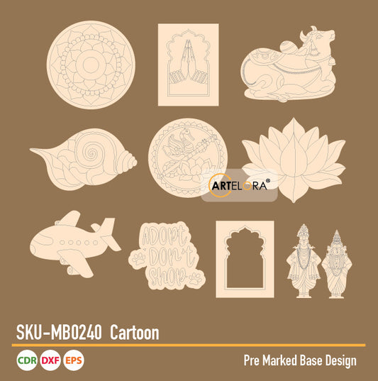 Pre Marked Base Design Pichwai Cartoon