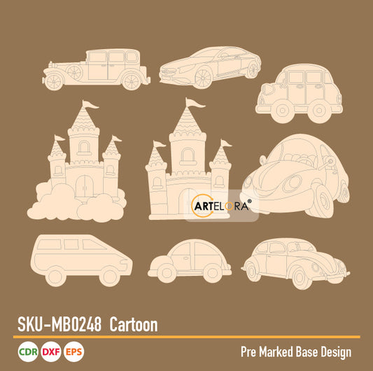 Pre Marked Base Design Cartoon Car