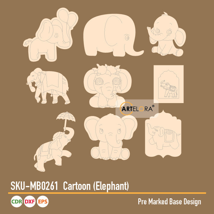 Pre Marked Base Design Cartoon (Elephant)
