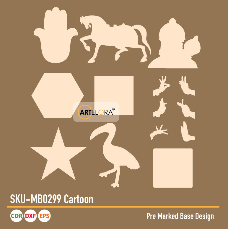 Pre Marked Base Design Ganesha Cartoon