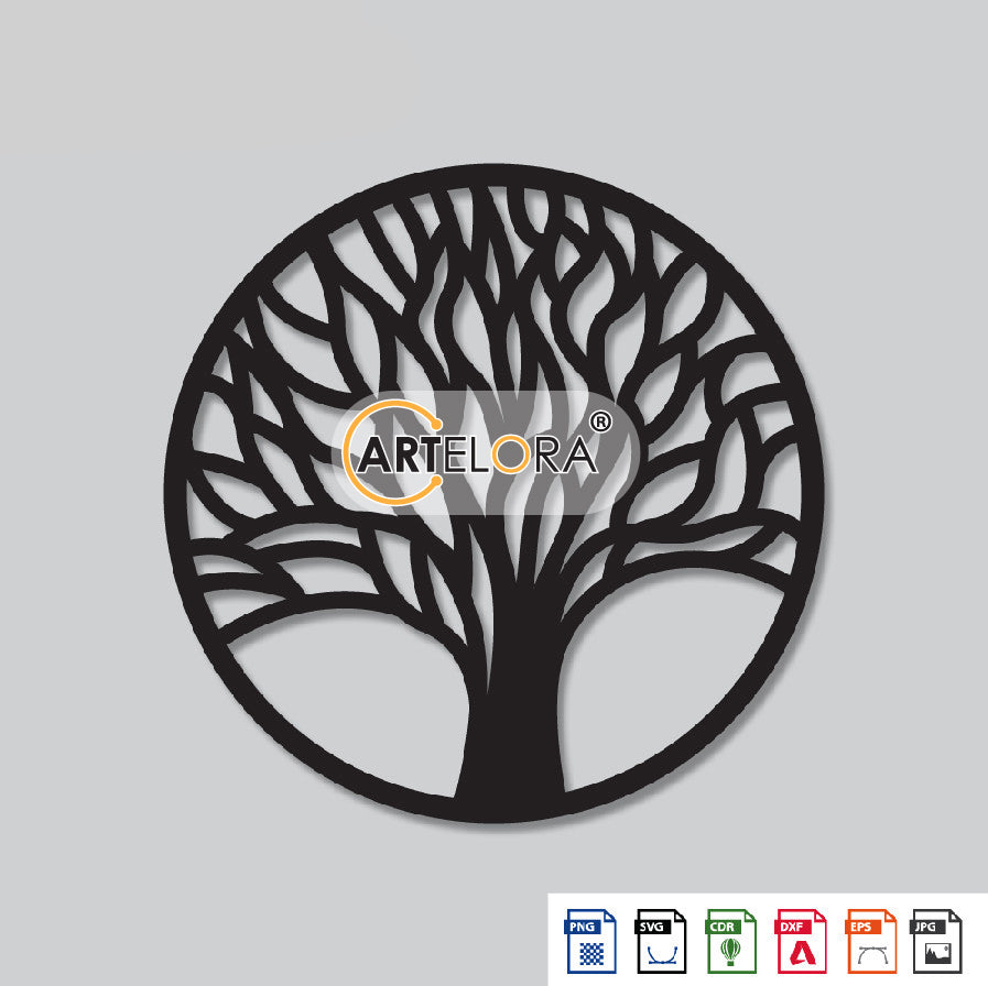 2D Modern Art Tree Laser Cutting