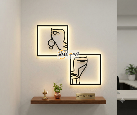 2D Modern Art Woman face Laser cutting design