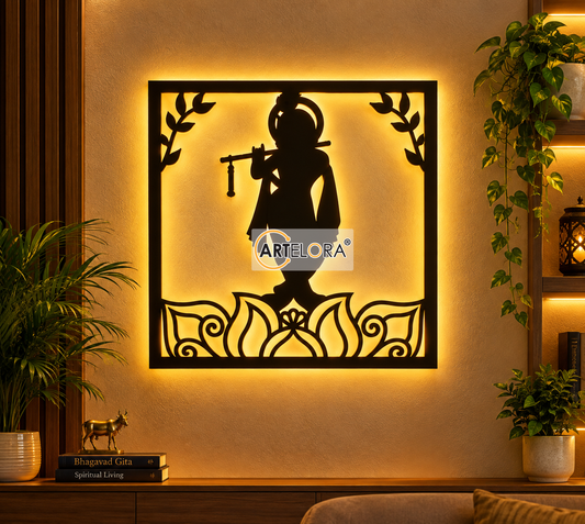 2D Modern Art Krishna Laser Cutting Design