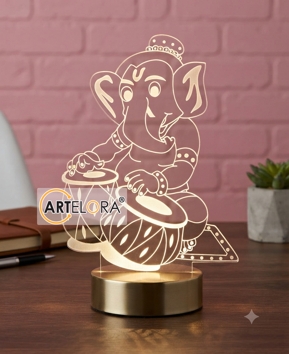 Laser Engraving Ganesha Playing Tabla