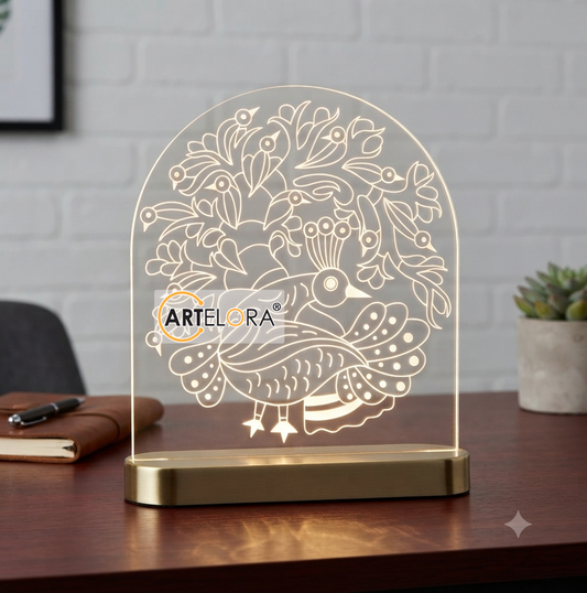 Laser Engraving Peacock Painting