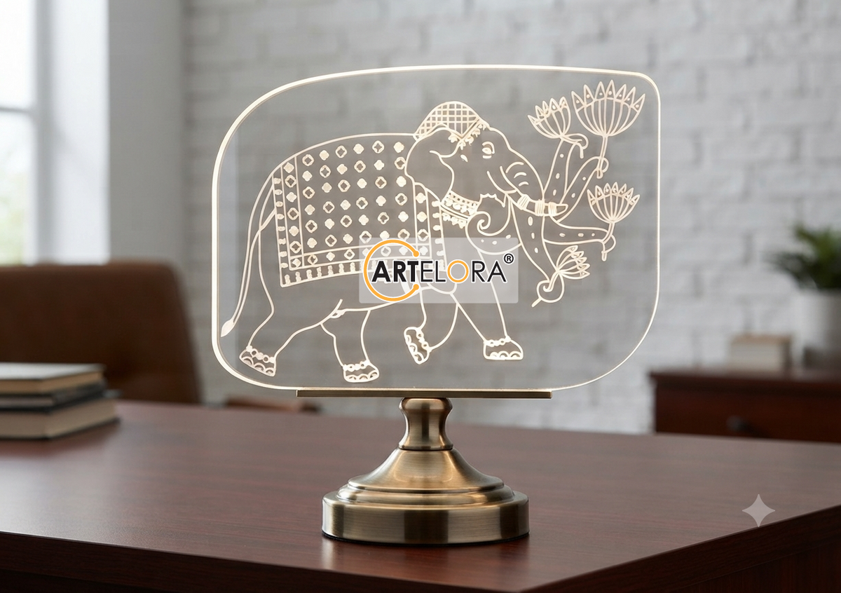 Laser Engraving Pichwai Airavat (elephant)
