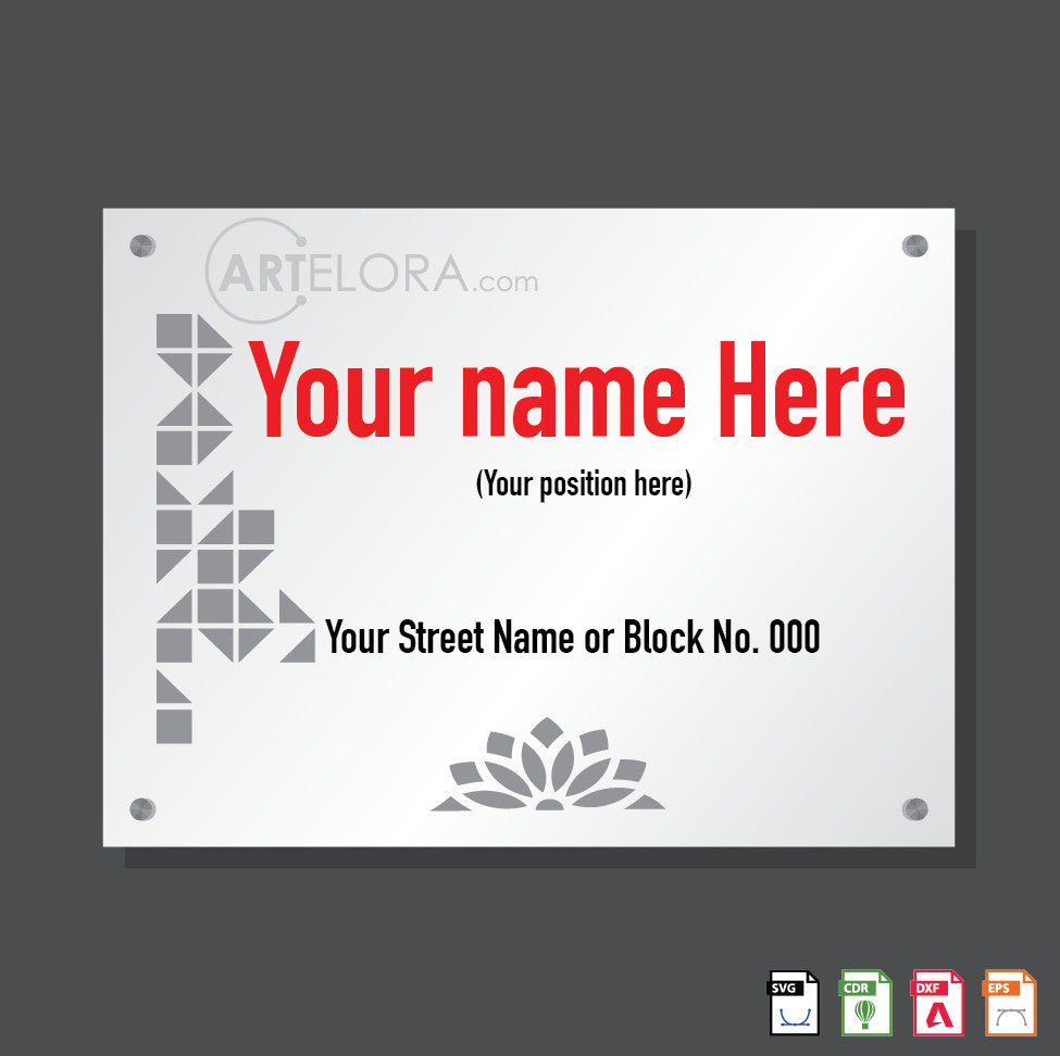 Indesign Nameplate Examples Creative Name Plate Design for Home & Office – ArtElora
