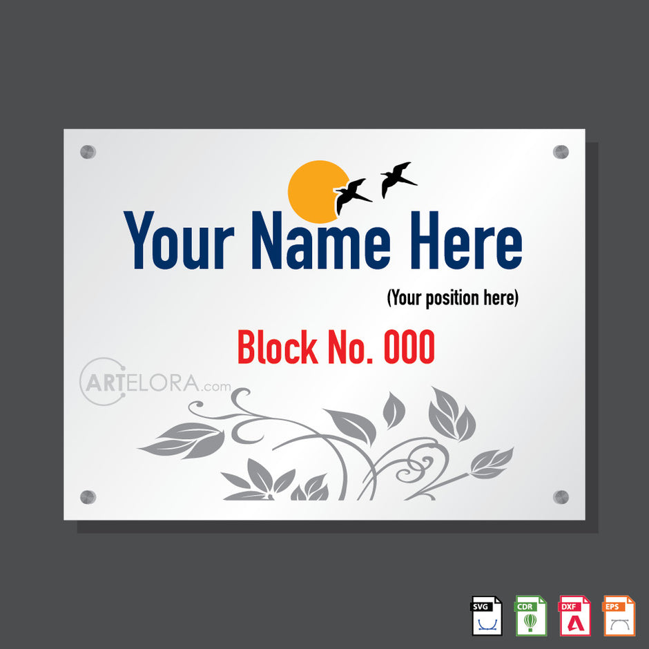 Indesign Nameplate Examples Creative Name Plate Design for Home & Office – ArtElora