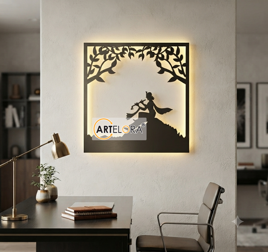 2D Modern Art Krishna Laser Cutting Design