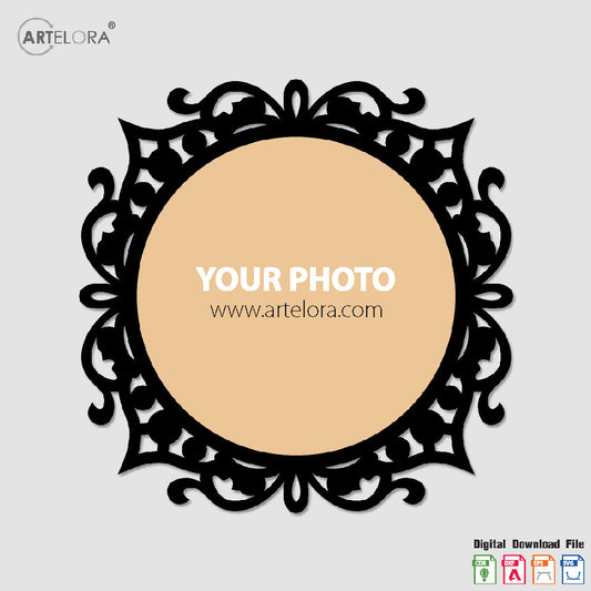 Collage Photo Frame Round