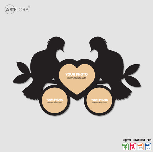Collage Photo Frame love bird