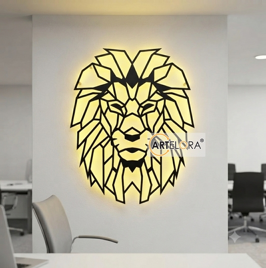 2D Modern Art Lion Laser Cutting