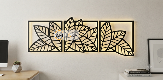 2D Modern Art Leaf Wall Laser Cutting Design