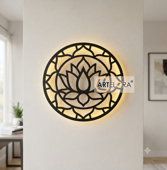 2D Modern Art Lotus Laser Cutting Design