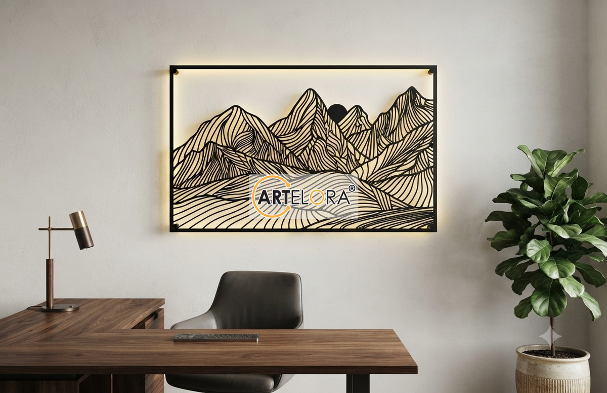 2D Modern Art Mountain Laser Cutting Design