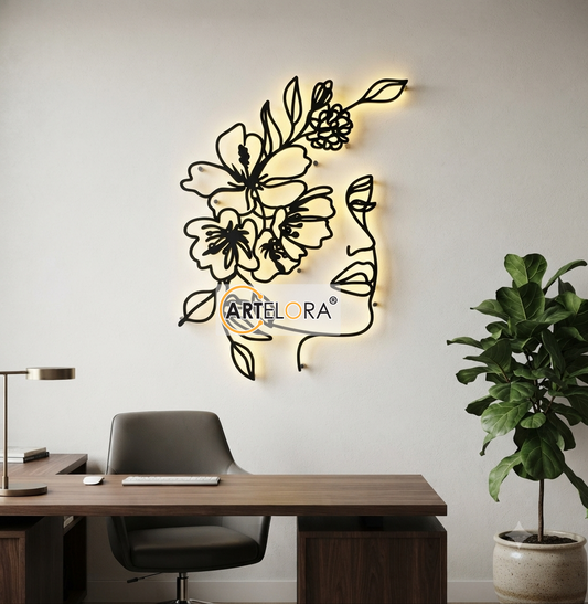 2D Modern Art Woman Face Laser Design