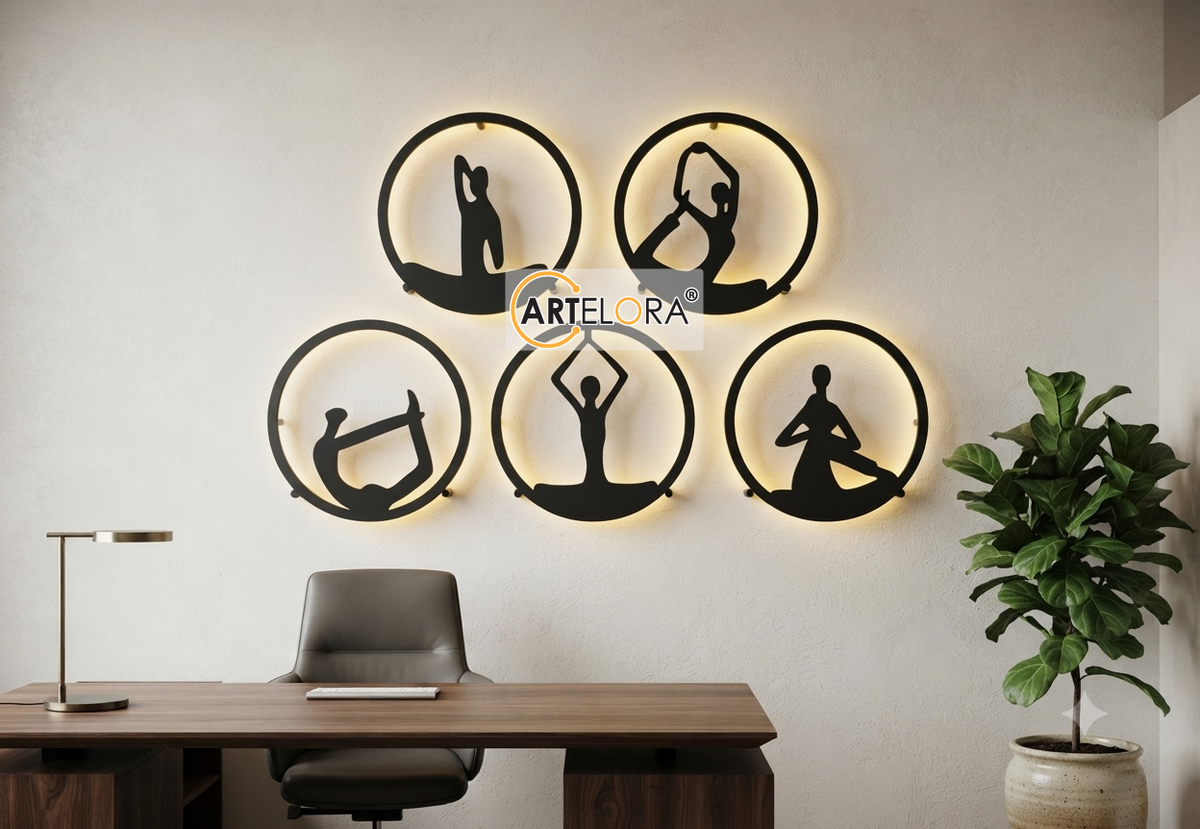 2D Modern Art Yoga Laser Cutting Design