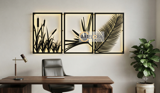 2D Modern Art Leaf Frame Laser Cutting