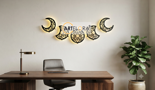 2D Modern Art Moon Laser Cutting