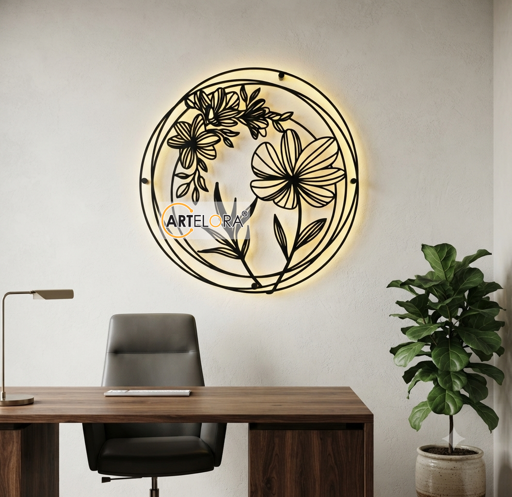 2D Modern Art flower Laser cutting