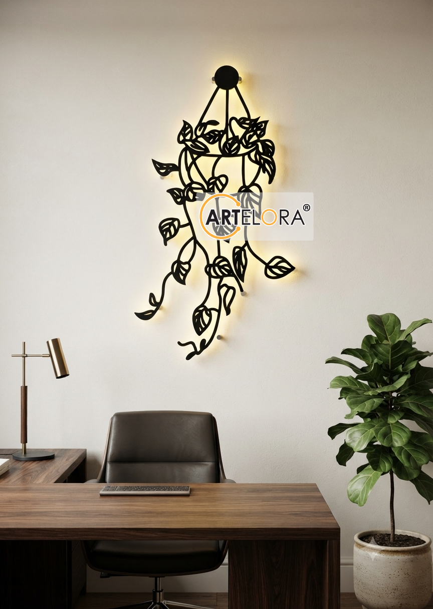 2D Modern Art hanging flower pots Laser cutting