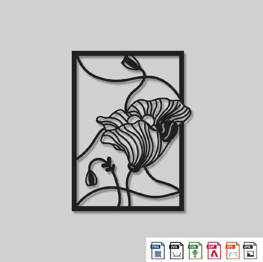 2D Modern Art Flower Laser cutting Design