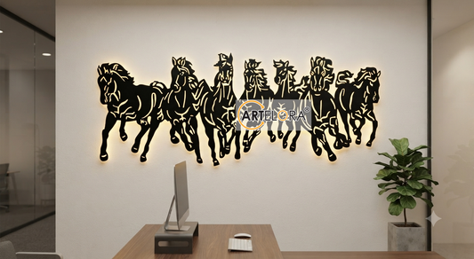 2D Modern Art Seven Horses Laser cutting