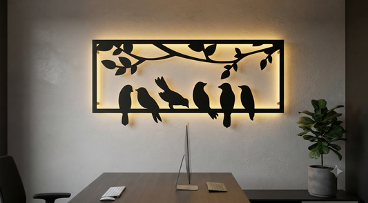 2D Modern Art Bird Laser Cutting Design