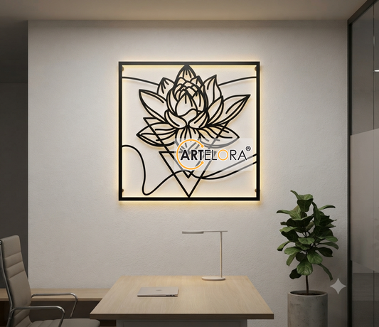 2D Modern Art Lotus Laser cutting