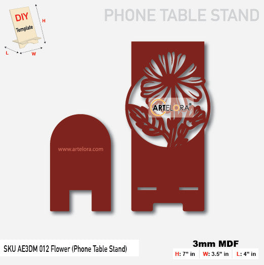 3D Model Laser Cutting Flower (Phone Table Stand)