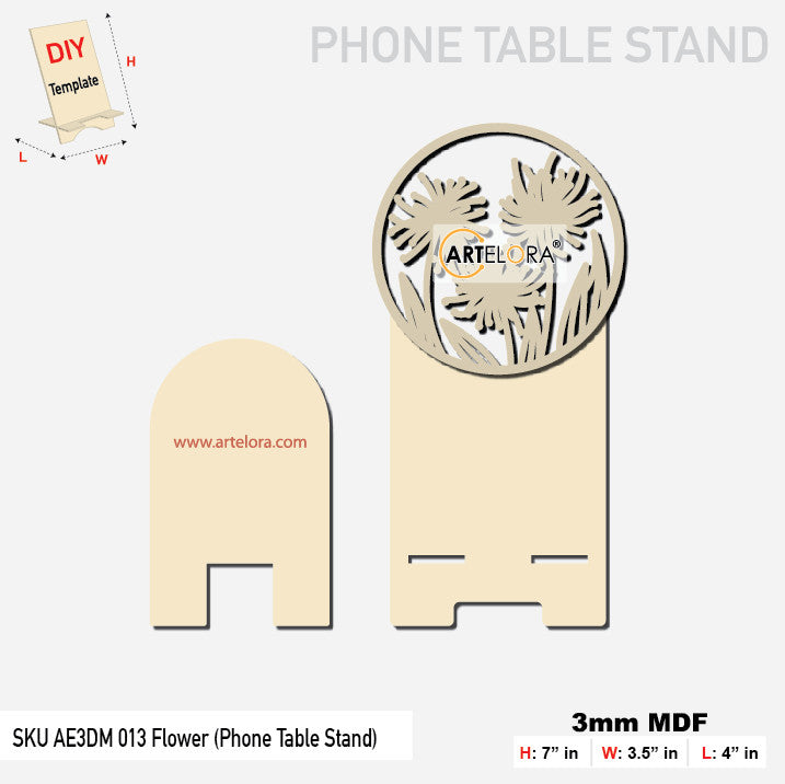3D Model Laser Cutting Flower (Phone Table Stand)